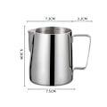 Miniatyrbilde 5 av 5: Melkeskummer i rustfritt stål, 2 stk. Frihånd i rustfritt stål Melkeskummer Kaffe Inox 350ml 600ml Kanne med 2 målemerker og Latte Art Pen for Cr