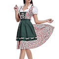 Pikkukuva 3 / 5: Uusi naisten saksalainen Oktoberfest-asu, perinteinen baijerilainen olut-Fraulein-karnevaali-palvelijan mekkoasu (S tummanvihreä)