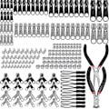 Miniatyrbild 1 av 4: 197 st reparationskit för dragkedjor, ersättningsdragkedja med 2 minitänger, för kläder, väskor, jackor, tält, bagage..