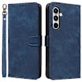 Miniatyrbillede 1 af 5: Læder Wallet Case med RFID-blokering til Samsung Galaxy A35 5G - Blå (Blå)