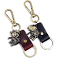 Miniatyrbillede 1 af 5: Elefant Nøglering i Læder Nøglering Elefanter Par Nøglering Valentinsdagsgave Mænd og Kvinder Håndtaske Charm Keychai