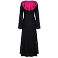 Miniatyrbillede 5 af 5: Dame Plus Size Halloween Hætteklædte Snøre Patchwork Langærmet Lang Kjole (S Hot Pink)