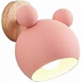 Miniatyrbillede 1 af 5: Nordisk Stil Sød Bjørn Træ Væglampe Indendørs Sengelampe Læselampe Til Soveværelse Stue Børneværelse (Pink)