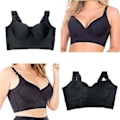 Miniatyrbilde 4 av 4: Dame Deep Cup Underwire BH Skjuler Ryggfett BH Full Ryggdekning Push Up Sports Lingerie BH (38C Svart)