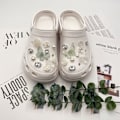 Miniatyrbillede 2 af 5: 20 Stykker 3D Clog-Sandaler Pynt (Grøn Sommerfugl), Sko Charms,