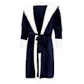 Miniatyrbilde 2 av 4: Fleece Badekåpe for Kvinner Myk Dressing Gown Hettelue Fluffy Towelling Lang Badekåpe (5XL Blå)