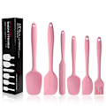 Miniatyrbillede 1 af 3: Silikonespatelsæt 6 stk. Non-stick gummispatel med rustfrit stålkern  Varmebestandigt  Køkkenredskabssæt（Pink）