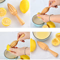 Miniatyrbillede 3 af 5: Manuel Citruspresser Bøg Umalet Massivt Træ Citron Kegle Kitche