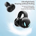 Miniatyrbillede 2 af 5: Bluetooth headset opgraderet version clip-on øre stereo ekstern lyd skader ikke øret business sportsmodeller løbevolumen (Hvid)