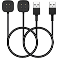 Miniatyrbilde 1 av 5: Lader for Fitbit Versa 4 / Sense/Versa 3 / Sense 2 (2-pakning/3,3 fot erstatning Fitbit Versa & Sense Smart Watch laderdock stativ ladekabel
