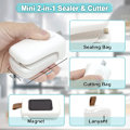 Pikkukuva 2 / 5: Mini Sealer 2 in 1 Kannettava Pussin Sulkija (Vaaleanpunainen) Muovipussien Sulkija