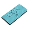 Miniatyrbillede 4 af 5: Til Xiaomi 14T Pro Etui Læder Præget Blomster Telefon Cover Wallet med Håndledsrem (Style D)