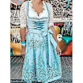 Pikkukuva 4 / 5: Naisten Oktoberfest-asu Saksalainen Dirndl-mekko Baijerilainen Karnevaalijuhla-asu (3XL Vaaleanvihreä)