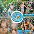 Miniatyrbild 2 av 5: (68\") Splash Pad Sprinkler Barnpool Vattenleksaker, Uppblåsbar Utomhuspool för Barn