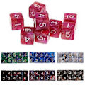 Pikkukuva 4 / 5: 10 KPL D6 Monitahoiset Nopat DND-peliin (Sininen Punainen)