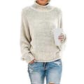 Dam Turtleneck Batwing Ärm Oversized Tröja S Vit(M Vit)