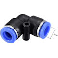 Miniatyrbillede 2 af 2: 20 stk. Plastalbue Push To Connect Slangefitting 8mm Slange Od Pneumatisk Luft Push Fit Lock Fitting Blå