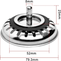 Miniatyrbillede 2 af 5: Vask Stopper Hul Si, 2 Stk 80mm Rustfrit Stål Beskytter