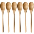 Pikkukuva 1 / 5: Puiset keittolusikat ruoanlaittoon, 6 kappaletta japanilainen luonnollinen ellipsi puinen lusikka setti ruoanlaittoon sekoittamiseen hunaja tee sooda