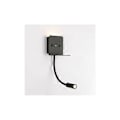 Miniatyrbillede 1 af 5: Væglampe + LED læselampe \"Slange\" 3W med USB-port Sort - Sort thsinde
