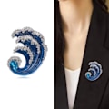 Miniatyrbillede 2 af 5: Ocean Wave Brosche Dame Brosche Pins BLÅ
