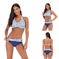 Miniatyrbilde 5 av 5: Jentebadedrakt split bikini sexy strand kvinners badetøy 4xl Gul