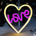 Miniatyrbillede 5 af 5: Bærbar LOVE-formet LED Neon Natlampe i Plastik USB Batteriboks Dekorationslampe til Festivaler Indendørs Udendørs Varmt Hvidt Lys