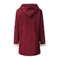 Miniatyrbillede 3 af 5: Dame Vinter Langærmet Tyk Plus Fløjl Hætte Casual Bomuld Varm Jakke Fleece Varm Frakke Hættetrøje Overtøj 1 stk (XL Rød)