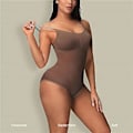 Miniatyrbild 1 av 4: Helkroppsshapewear Sömlös En-delad Kroppsshapare Mage Höft Shapewear Underkläder (L Aprikos)