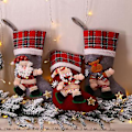Miniatyrbillede 4 af 5: Jule Strømpe Santa Sæk Gave Slikpose Jule Strømper Julepynt Juletræ Pynt Jul Nytår 2024 Elg