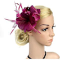 Miniatyrbilde 3 av 3: Fascinatorer for kvinner Bryllupsfascinator Hatt Blomst Mesh Fjær Hodebånd  QB-Lilla