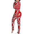 Miniatyrbild 1 av 2: Dam Kjolklänning Jultryck Hemkläder Sovkläder Pyjamas (L Röd)