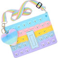 Pikkukuva 1 / 3: Pop Rainbow Push Bubble - söpö karhu silikonikuori iPad Air 1/ iPad5 9.7 tuuman (2017/2018) malleille, iskunkestävä stressiä lievittävä kuori rannehihnan ja jalustan kanssa