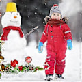 Miniatyrbild 4 av 5: Vattentäta vintervantar för småbarn pojke skidhandskar varma fleece snövantar