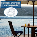 Miniatyrbillede 3 af 5: 2 sæt parasol bord paraplyringe og hætter, tykkere parasolhul
