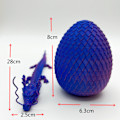 Miniatyrbillede 2 af 3: Krystaldrage Fidget Legetøj med Overraskelsesdrageæg - Robust - 3D Printet Fleksibel Leddelt Drage Plastik Samlefigur