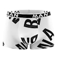 Miniatyrbild 1 av 5: Män Seamless Kalsonger Plus Size Lös Bokstav Tryckt Underkläder Andningsbart Snabbtorkande U-formade Boxers Herr Underkläder (L Vit)