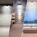Miniatyrbillede 3 af 5: LED Garagebelysning, Eleganted 60W 6000LM E27 Led Butiksbelysning, Deformerbar LED Loftslampe Pærer 60 Watt Arbejdslampe 6000K til Værksted Enf