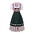 Pikkukuva 3 / 5: Uusi naisten saksalainen Oktoberfest-asu, perinteinen baijerilainen olut-Fraulein-karnevaali-palvelijan mekkoasu (M tummanvihreä)
