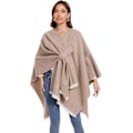 Miniatyrbilde 1 av 5: Elegant sjal med åpen front for kvinner, myk poncho, egnet for vår, høst og vinter