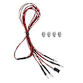 Miniatyrbillede 4 af 5: 4 LED Lys Kit 2 Hvide 2 Røde 3mm Forlygter til 1/24 RC Crawler Bil Axial SCX24 90081 AXI00002 Opgraderingsdele
