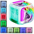 Miniatyrbillede 5 af 5: Unicorn Digital Vækkeure til Piger, Glødende Nat LED LCD Cube med Lys Børn Vågner Op Sengelampe Fødselsdagsgaver til (B