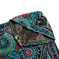 Miniatyrbilde 3 av 4: Kvinners vinter Plus Size Frakk Fluffy Faux Print Hette Hals Lang Ermet Bomull Yttertøy Frakk（XL blå）