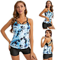 Miniatyrbillede 5 af 5: Piges badedragt gradient split kvinde sexet backless blomsterprint bikini badetøj L Lanterne