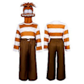 Miniatyrbillede 2 af 5: Inside Out 2 Cosplay Kostume Festlig Udklædningssæt Jumpsuit Bodysuit til Mænd Kvinder (140 Angst)