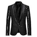 Miniatyrbilde 1 av 5: Mote dress for men, paljett, avslappet blazer, bryllupsfeiring, dressjakke, flere størrelser tilgjengelig (L Svart)