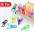 Miniatyrbillede 3 af 5: 30 stk. chipklips, flerfarvede clips med høj elastisk styrke til fødevarepakker, tøjpinde og poseklips