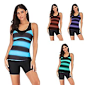 Miniatyrbild 2 av 4: Flickors badkläder år bikini plus size gradient damer konservativt tunna femte byxor bekväma badkläder 4xl Grön