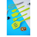 Miniatyrbillede 4 af 4: Silikonespatelsæt 5 stk. Non-stick gummispatelsæt med rustfrit stålkerne Varmebestandigt køkkensæt (rødt)