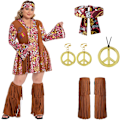 Pikkukuva 1 / 5: SuloinenDIY Plus Size Hippie-asu Naisten Vaatteet s